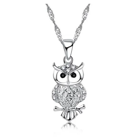 💎 NEW 💎Cute Owl 925 Sterling Silver Earrings And Necklace Set Bundle - Picture 4 of 8